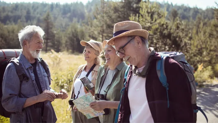 seniors going on a hike